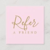 Simple Elegant Pale Rose Golden Referral Card (Front)