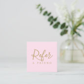 Simple Elegant Pale Rose Golden Referral Card (Standing Front)