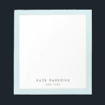 Simple Elegant Pastel Blue Leather Border Notepad<br><div class="desc">For additional matching marketing materials,  custom design or
logo inquiry,  please contact me at maurareed.designs@gmail.com and I will reply within 24 hours.
For shipping,  card stock inquires and pricing contact Zazzle directly.</div>