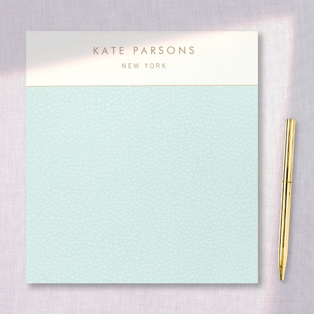 Simple Elegant Pastel Blue Leather Border Notepad (Creator Uploaded)
