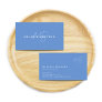 Simple Elegant Pastel Blue Minimalist Two Monogram Business Card