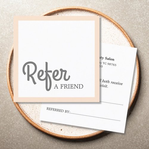 Simple Elegant Pastel Grey  Referral Card