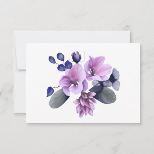 Simple Elegant Pastel Lavender Floral Flat Note Card