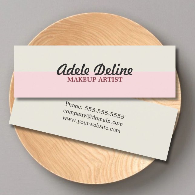 Simple Elegant Pastel Makeup Artist Mini Business Card (Creator Uploaded)