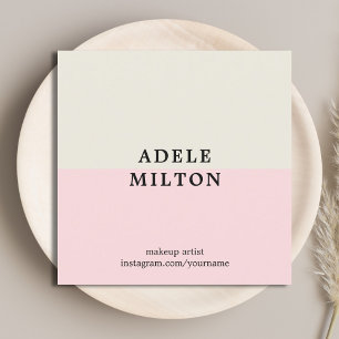 Simple Elegant Pastel Makeup Artist Square Business Card