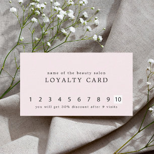 Simple Elegant Pastel White Beauty Loyalty Card
