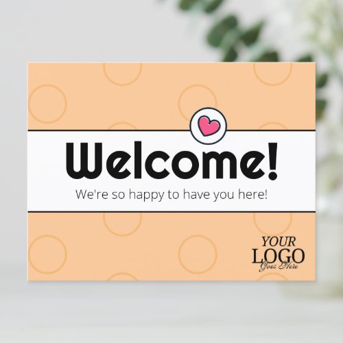 Simple Elegant Peach Business Welcome Postcard