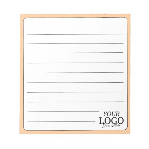 Simple Elegant Peach Logo Lined Business  Notepad