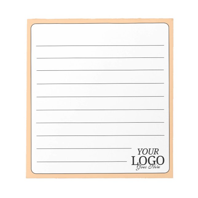 Simple Elegant Peach Logo Lined Business  Notepad (Front)