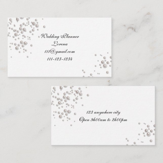 simple elegant pearl business card (Front/Back)