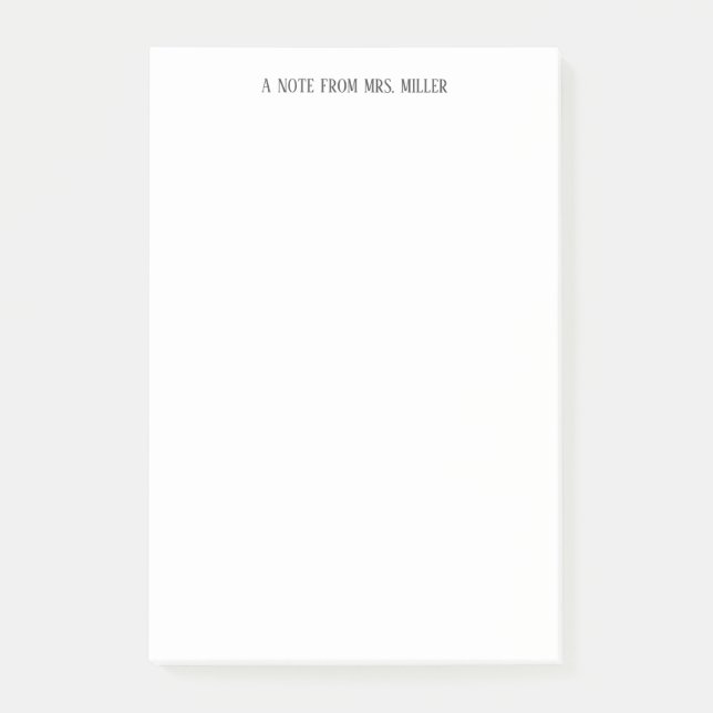 Simple Elegant Personalized Teacher Note (Front)