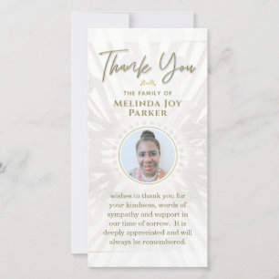 Simple Elegant Photo 4x8 Sympathy Thank You Card
