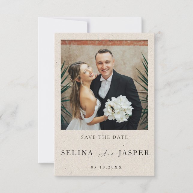 Simple Elegant Photo and Text | Save The Date  Invitation (Front)