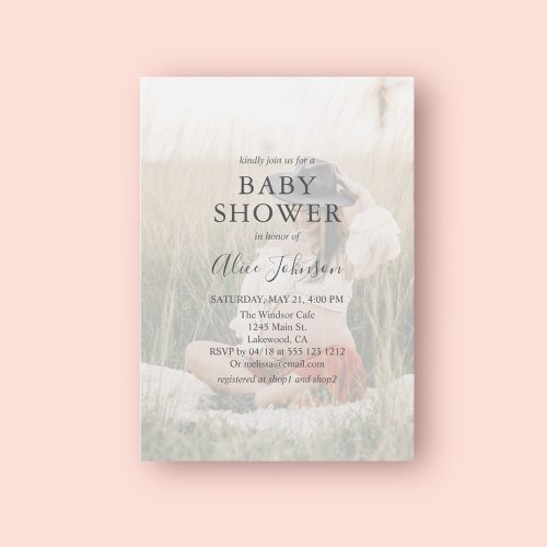 Simple Elegant Photo Baby Shower Invitation