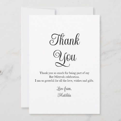 Simple Elegant Photo Bat Mitzvah Birthday