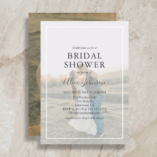 Simple Elegant Photo Bridal Shower Invitation