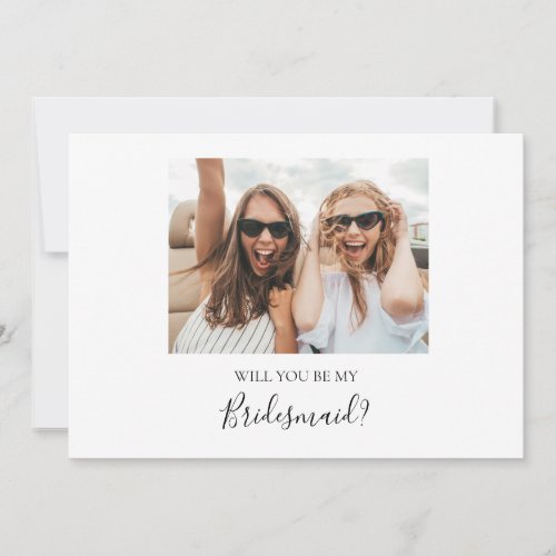 Simple Elegant Photo Bridesmaid Proposal Card