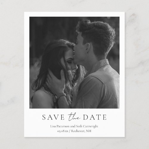 Simple Elegant Photo Budget Wedding Save the Date