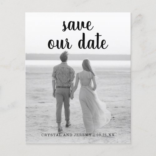 Simple Elegant Photo Budget Wedding Save the Date Flyer
