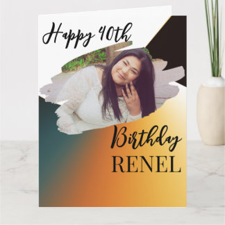 Simple elegant photo card for anyone's birthday