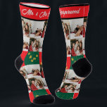 Simple Elegant Photo Family Christmas Mr & Mrs Socks<br><div class="desc">Simple Elegant Photo Family Christmas Mr & Mrs</div>
