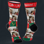 Simple Elegant Photo Family Christmas Mr & Mrs Socks<br><div class="desc">Simple Elegant Photo Family Christmas Mr & Mrs</div>
