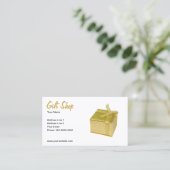 Simple Elegant Photo Gift Shop Business Card (Standing Front)