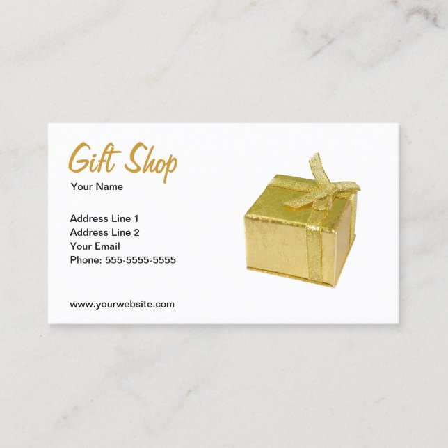 Simple Elegant Photo Gift Shop Business Card (Front)