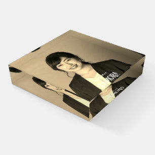 Simple Elegant Photo Glass Paperweight Keepsake
