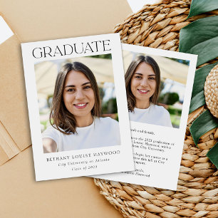 Simple Elegant Photo Graduation Announcement