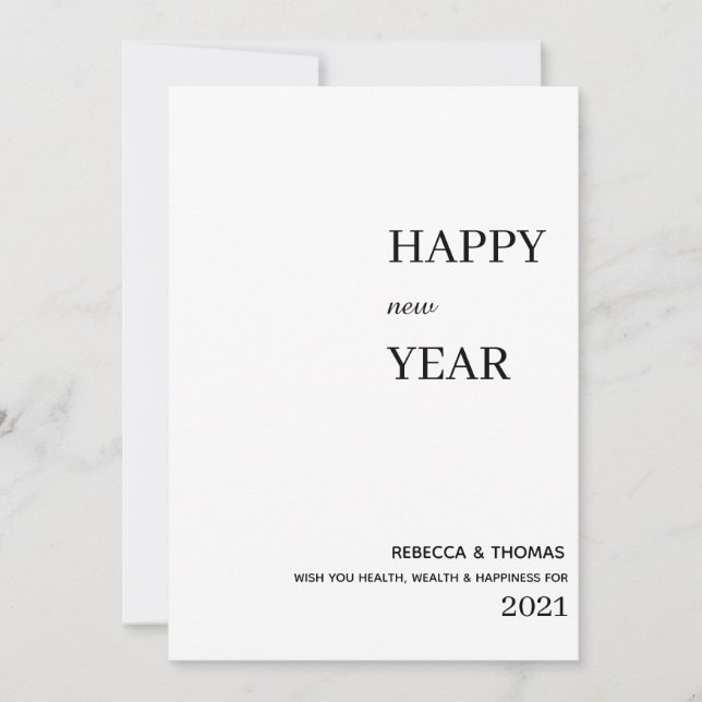 simple elegant photo happy new year save the date (Front)