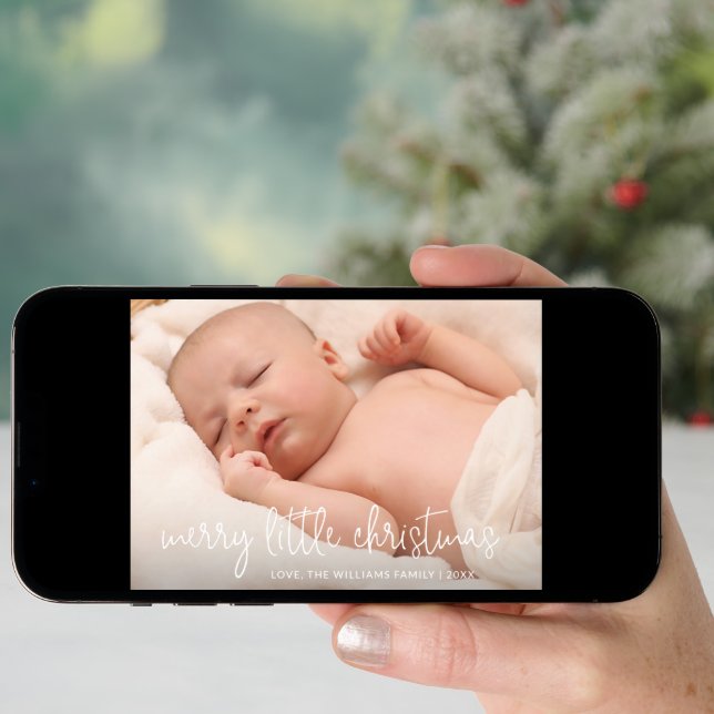 Simple Elegant Photo Holiday Birth Announcement (Front Digital)