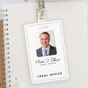 Simple elegant photo ID name tag Badge