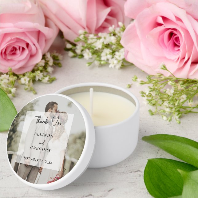 Simple Elegant Photo Overlay Script Wedding Mini Candle Favors (Insitu (Wedding))