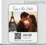 Simple Elegant Photo Qr Code Save The Date Magnet at Zazzle