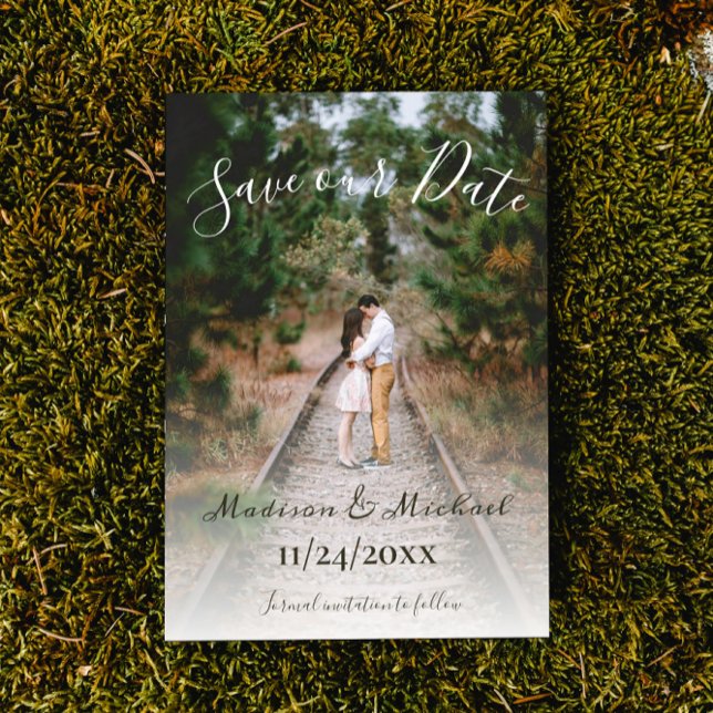 Simple Elegant Photo Save The Date Announcement (Simple Elegant Photo Save the Date Wedding Announcement
)