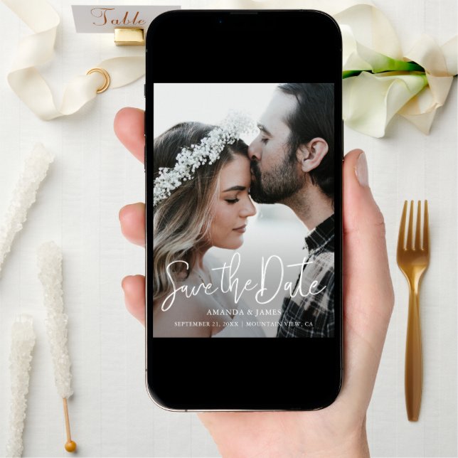 Simple Elegant Photo Save the Date Wedding Invite (Front Digital)