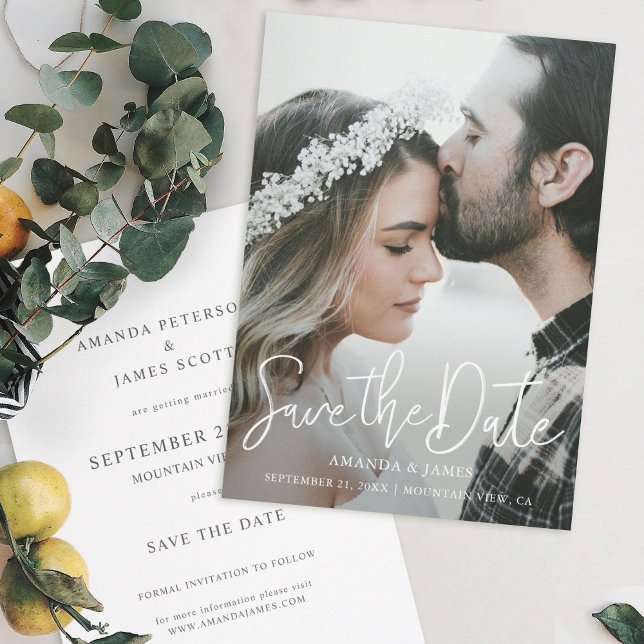Simple Elegant Photo Save the Date Wedding Invite (Creator Uploaded)
