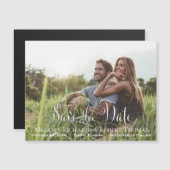 Simple Elegant Photo Script Save the Date Magnet (Front/Back)