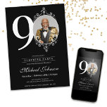 Simple Elegant Photo Surprise Party 90th Birthday Invitation<br><div class="desc">Simple Elegant Photo Surprise Party 90th Birthday Invitation. Introducing our stunning birthday invitation design, perfect for your surprise party! Embrace simplicity and elegance with our chic black and white theme, complemented by customizable photo options to add a personal touch. Make your celebration truly memorable with this stylish invitation that sets...</div>