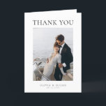 Simple Elegant Photo W Note Wedding Letterpress Thank You Card<br><div class="desc">A simple black and white wedding thank you card.</div>