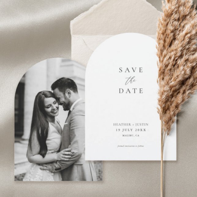 Simple Elegant Photo Wedding Arch Save The Date (Creator Uploaded)