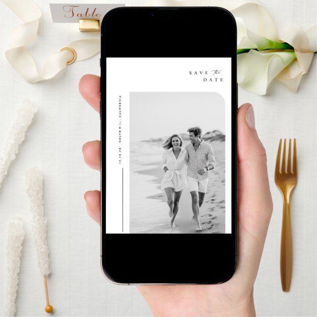 Simple Elegant Photo Wedding Boho Save The Date (Front Digital)