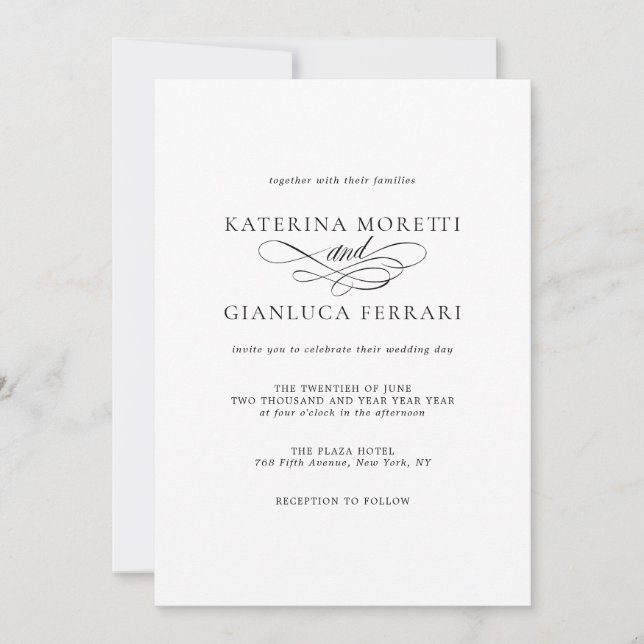 Simple Elegant Photo Wedding Invite with RSVP (Front)