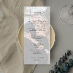 Simple elegant photo wedding menu<br><div class="desc">Trendy photo overlay black and white minimalist typography custom text template wedding menu card.</div>