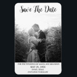Simple Elegant Photo Wedding Modern Black Magnet<br><div class="desc">Simple,  elegant,  black and white,  modern photo Wedding,  Save the Date magnet. You can personalize it with your details.</div>