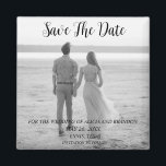 Simple Elegant Photo Wedding Modern Black Magnet<br><div class="desc">Simple,  elegant,  black and white,  modern photo Wedding,  Save the Date magnet. You can personalize it with your details.</div>