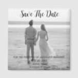 Simple Elegant Photo Wedding Modern Black Magnet<br><div class="desc">Simple,  elegant,  black and white,  modern photo Wedding,  Save the Date magnet. You can personalize it with your details.</div>