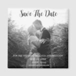 Simple Elegant Photo Wedding Modern Black Magnet<br><div class="desc">Simple,  elegant,  black and white,  modern photo Wedding,  Save the Date magnet. You can personalize it with your details.</div>