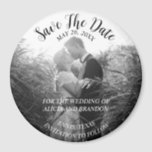 Simple Elegant Photo Wedding Modern Black Magnet<br><div class="desc">Simple,  elegant,  black and white,  modern photo Wedding,  Save the Date magnet. You can personalize it with your details.</div>